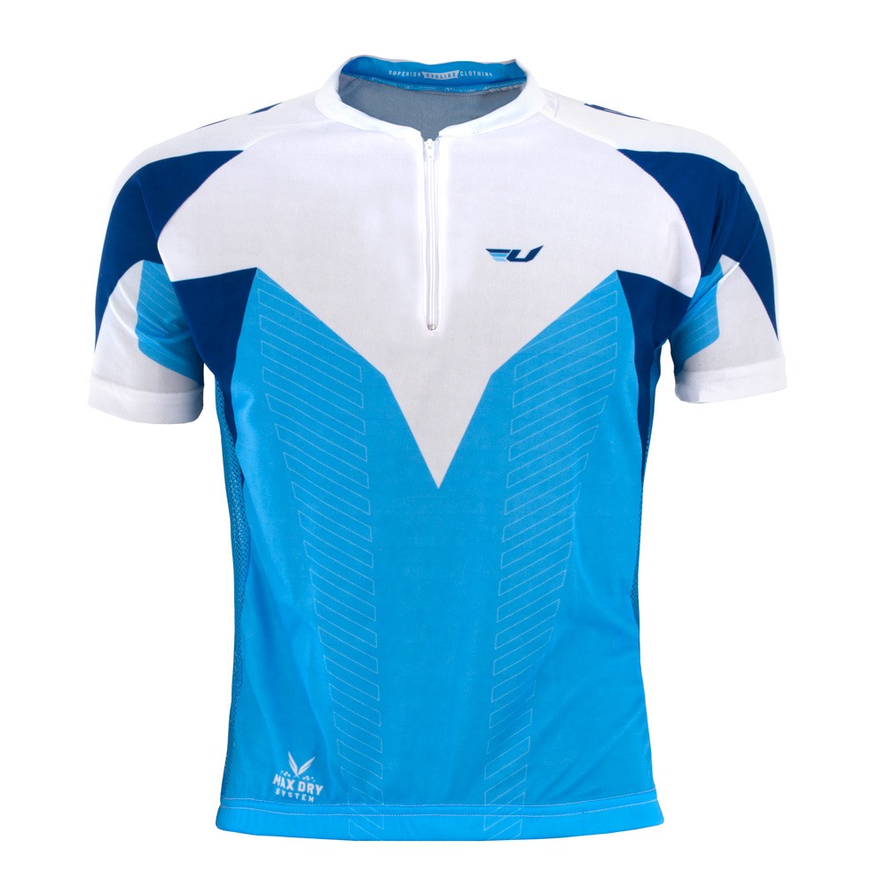 CAMISA CICLISMO ULTRA BIKES MAX DRY AZUL;BRANCO;TAM:G