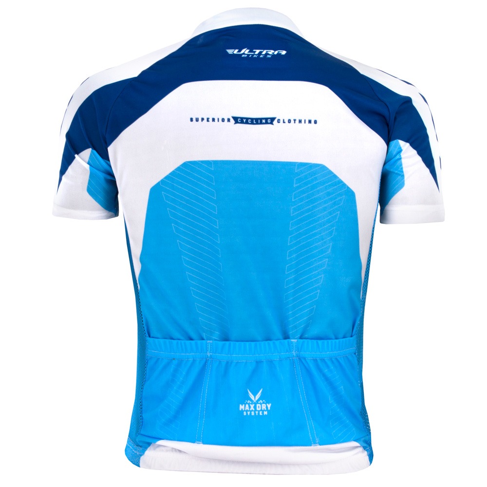 CAMISA CICLISMO ULTRA BIKES MAX DRY AZUL;BRANCO;TAM:G
