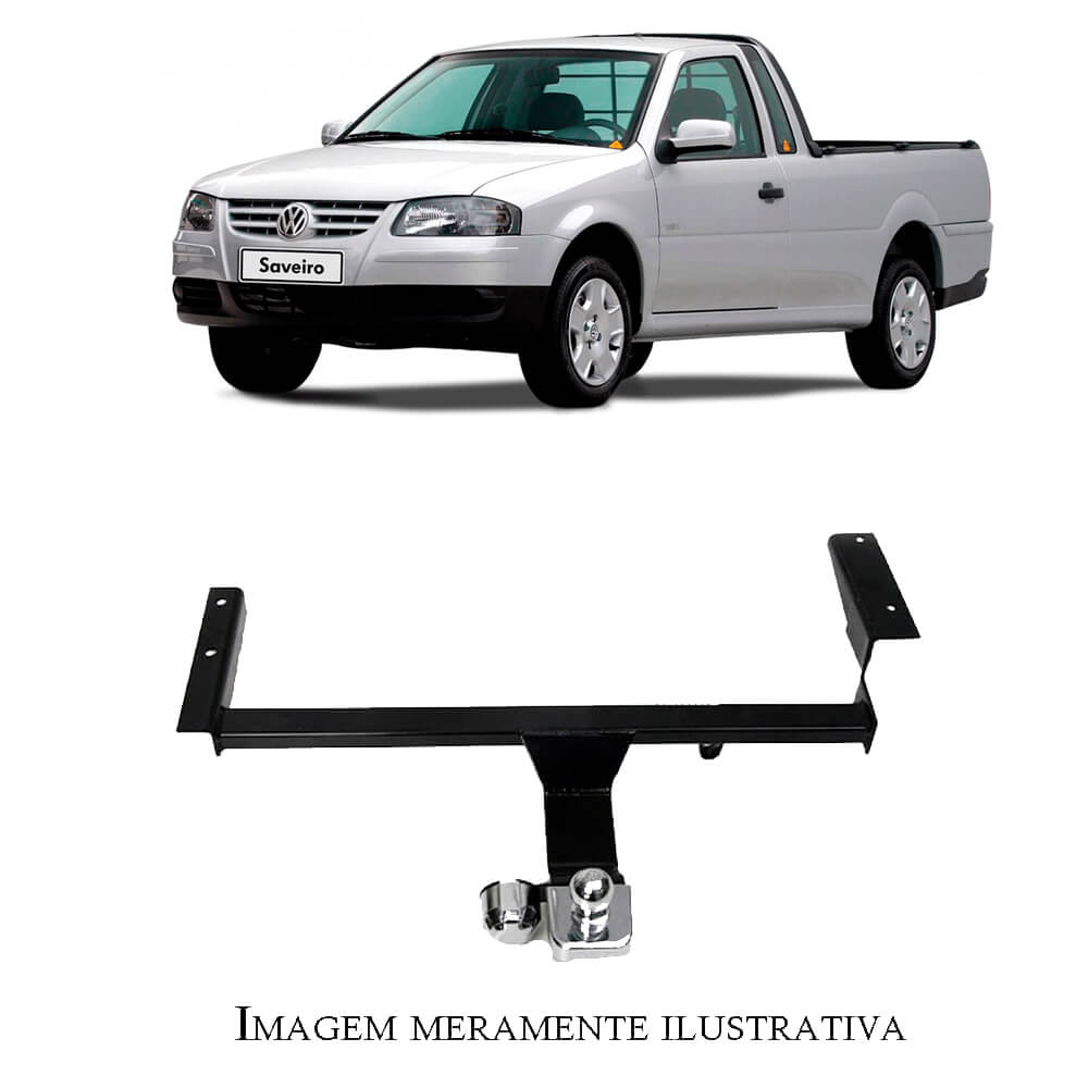 Engate Braconi Saveiro 1997-2008 GII/GIII/G5 4 furos  Bola Cromada Tração 450kg Fixo - VW-18