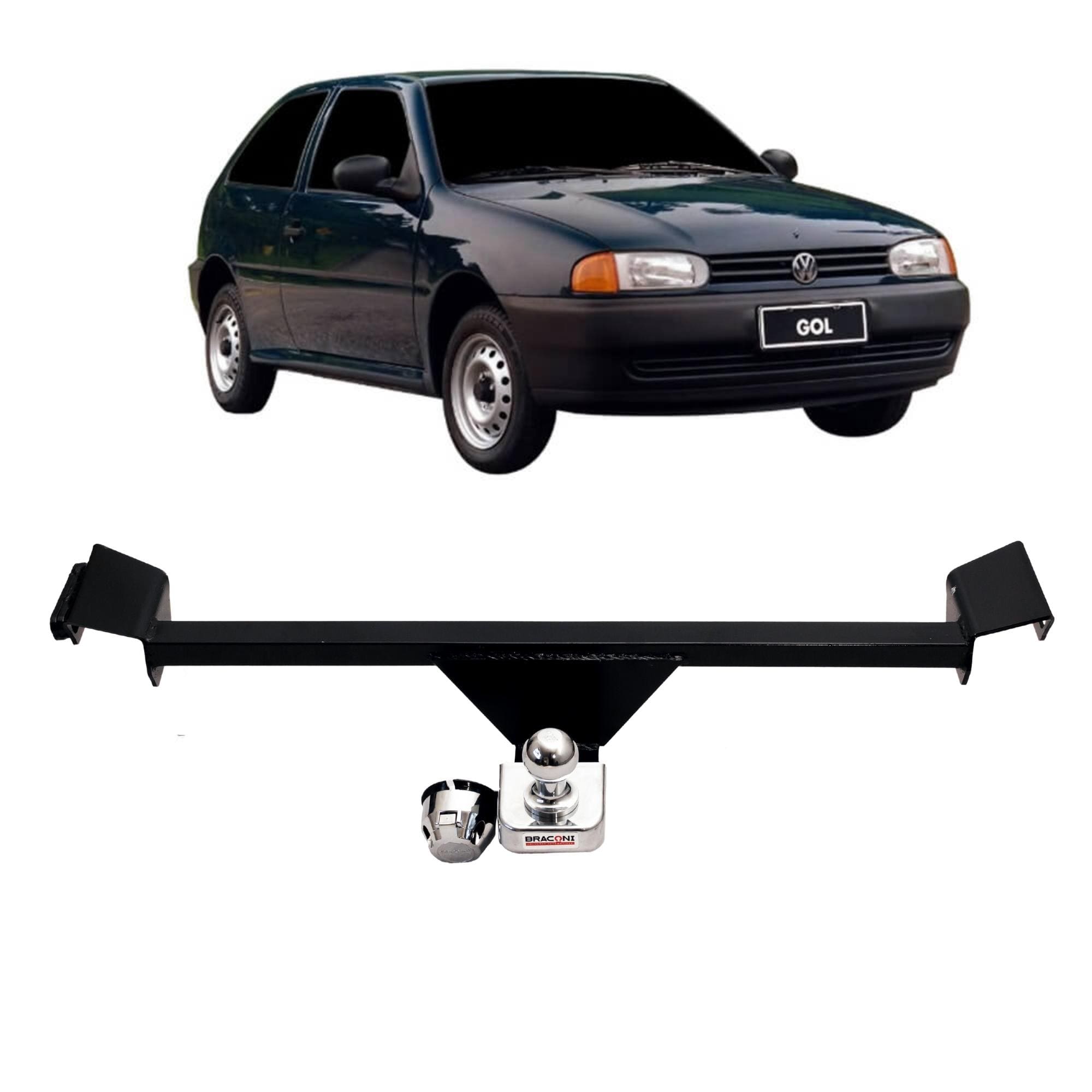 Engate Braconi Gol 1996 1997 1999 Não Precisa Furar com Bola Cromada Tração 450kg Fixo-VW-03