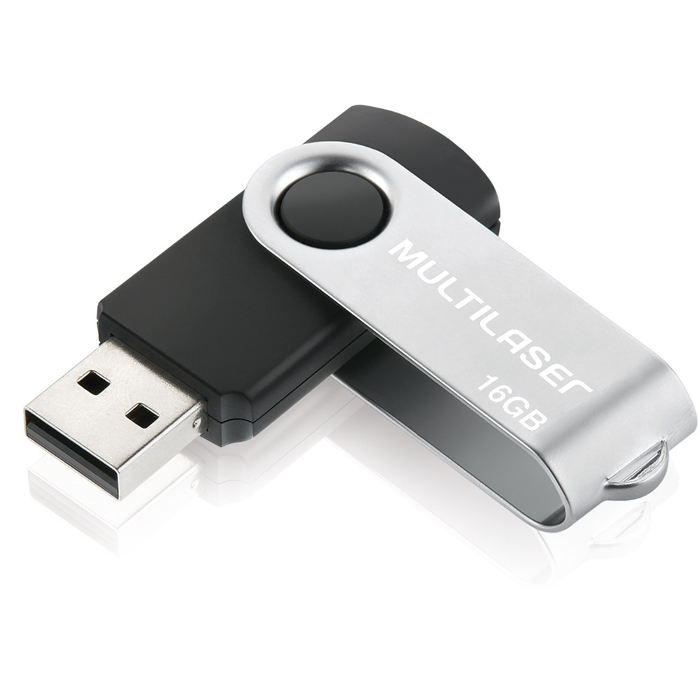 Pen Drive 16 GB Twist  Preto USB 2.0 - Multilaser  PD588