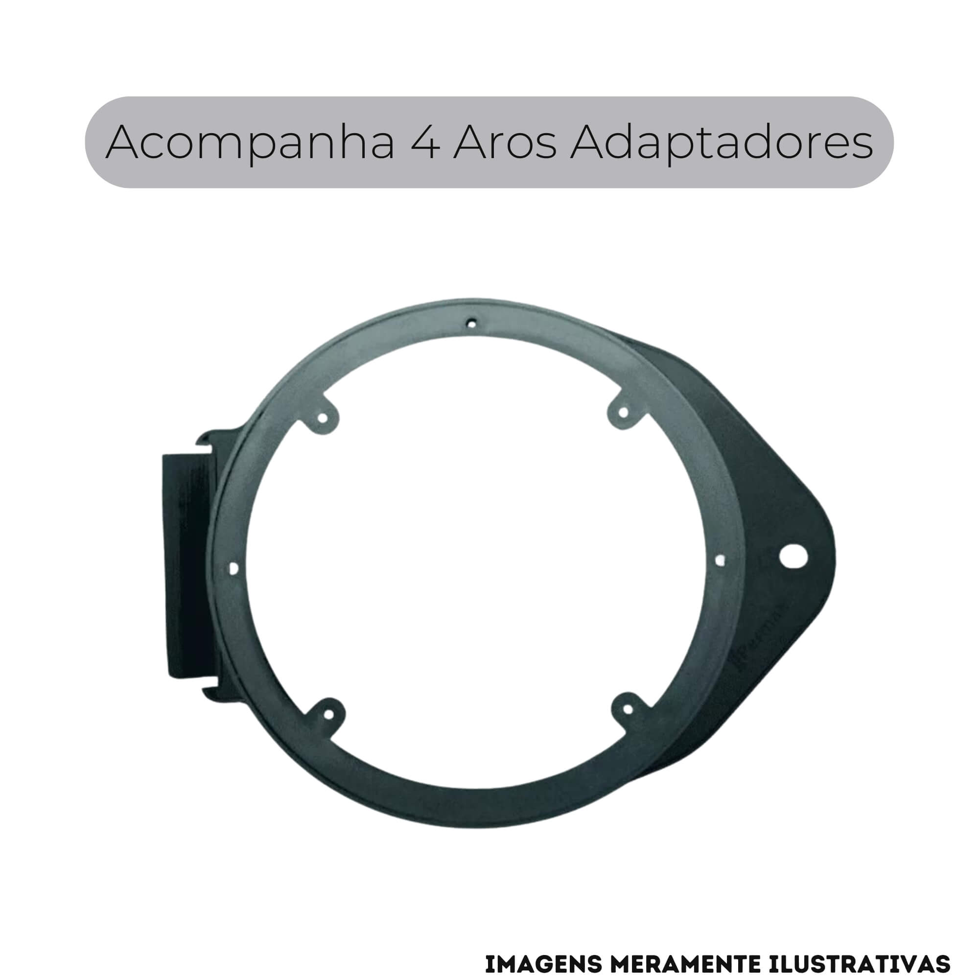 COMP Kit Som 4 Alto Falantes 6" 4x50W RMS 4 Ohms + 4 Aros Adaptação Onix Prisma Cobalt Spin