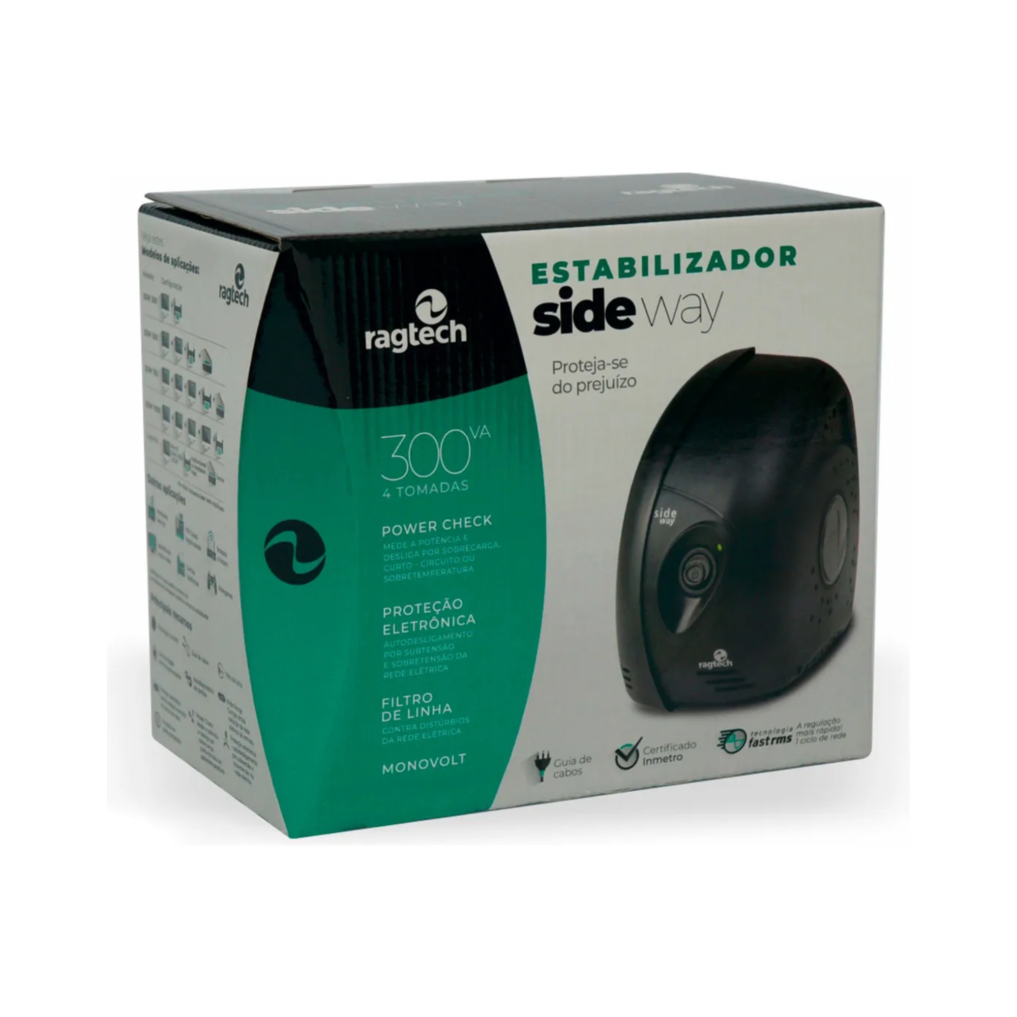 Estabilizador 300VA SDW/300QN/5303 Preto Trivolt Ragtech - 23SDW5303