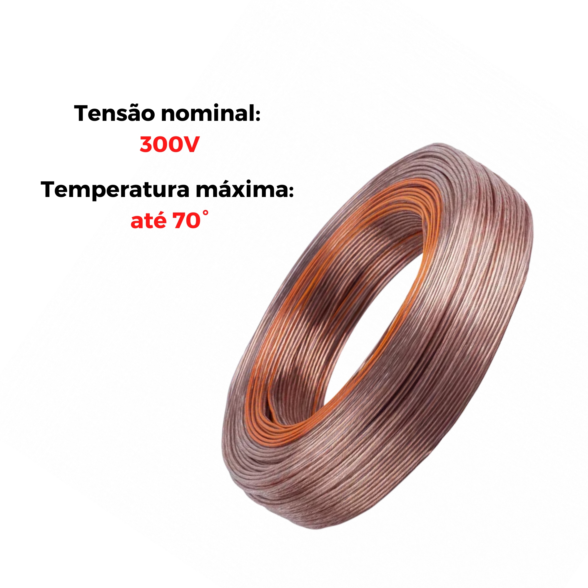 Fio Cabo paralelo Cristal 2x075 2x18 Laranja Permak - 79/B