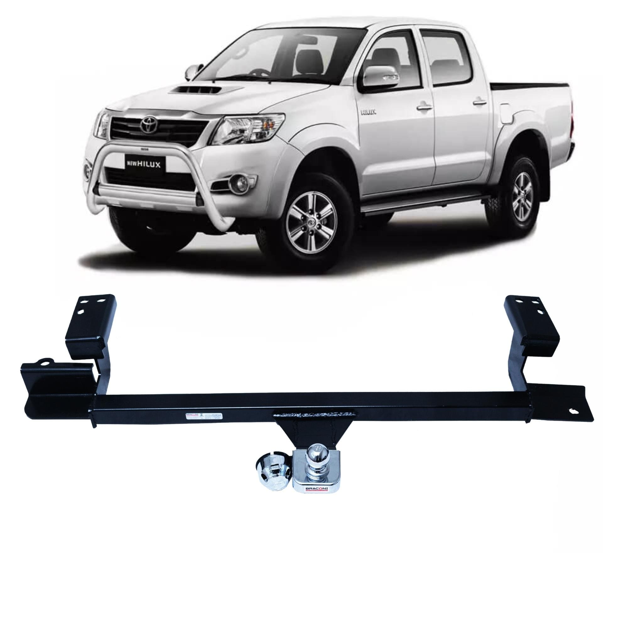 Engate Braconi Hilux 2005-2015 Sem Furar com Bola Cromada Tração até 1000kg Modelo Fixo - IM-41