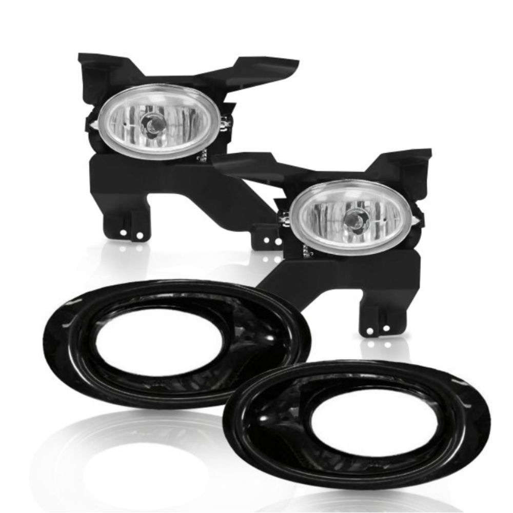 Farol Milha City 2009 a 2011 com Moldura Preta e Botão Modelo Original Suns FGS0206HD