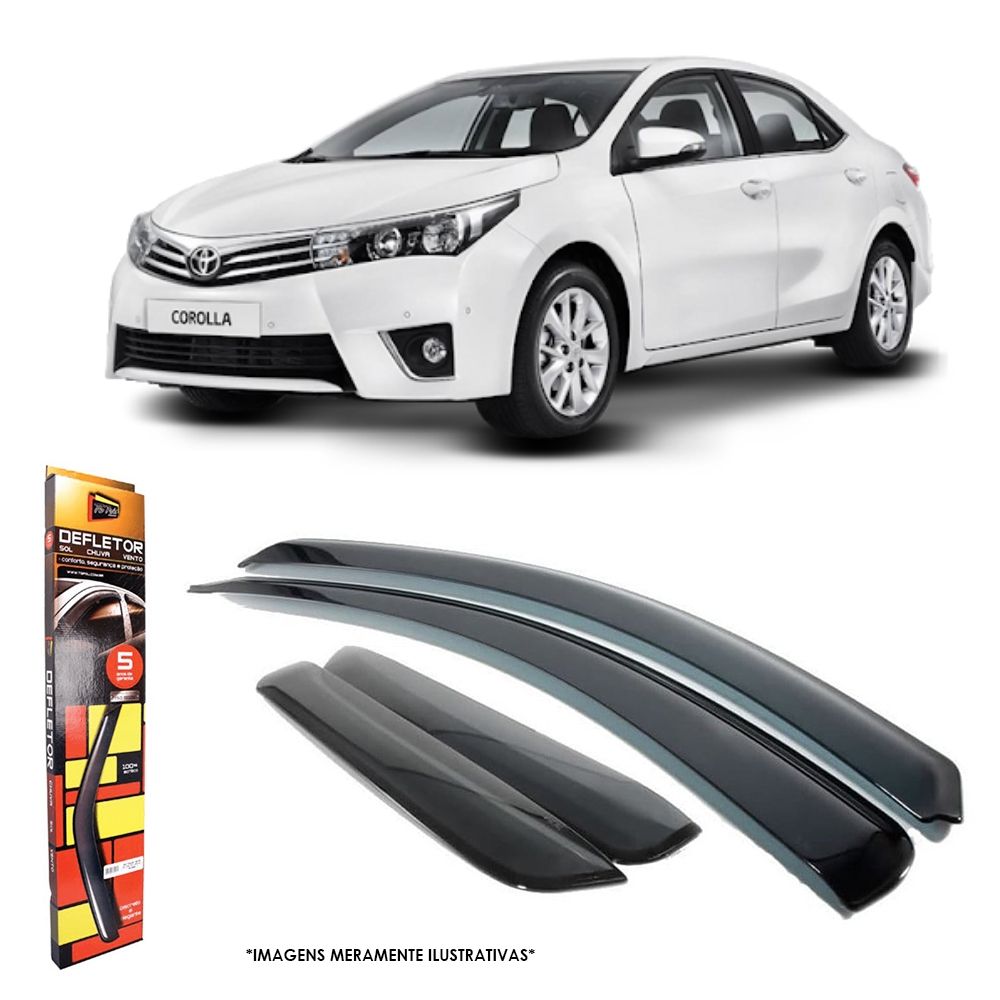 Calha Defletor de Chuva Corolla Sedan 2008 até 2014 4 Portas TG Poli - 27004
