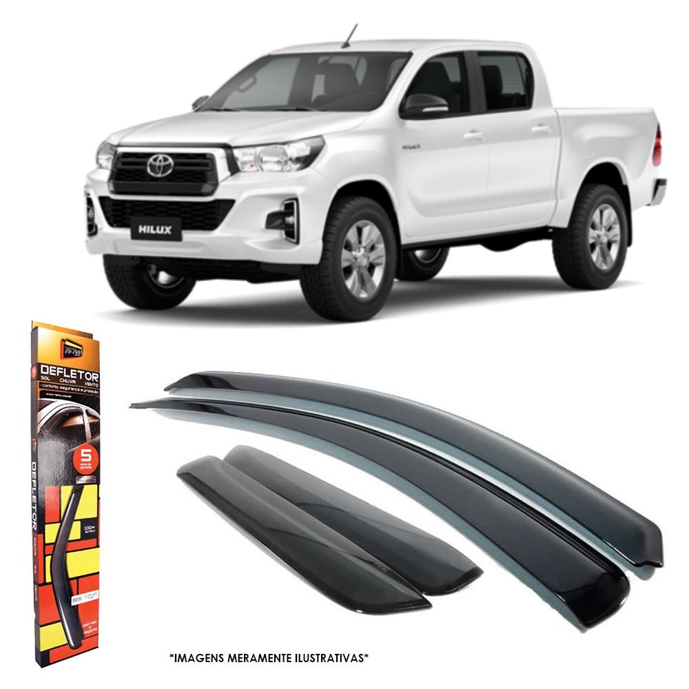 Calha de Chuva Toyota Hilux Cabine Dupla 2005 até 2015 4 portas TG Poli - 27003