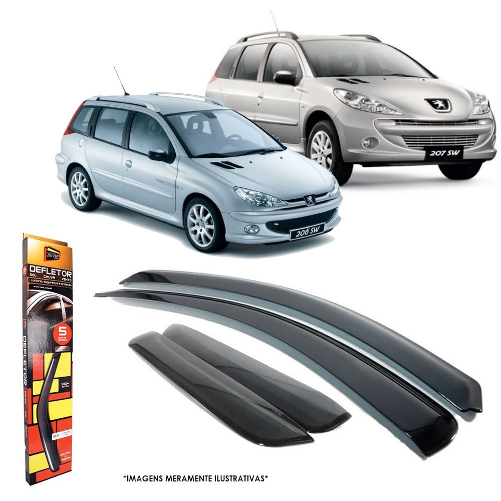 Calha de Chuva Peugeot 206/207 SW e Escapade 2000 a 2013 4 portas TG Poli - 20004