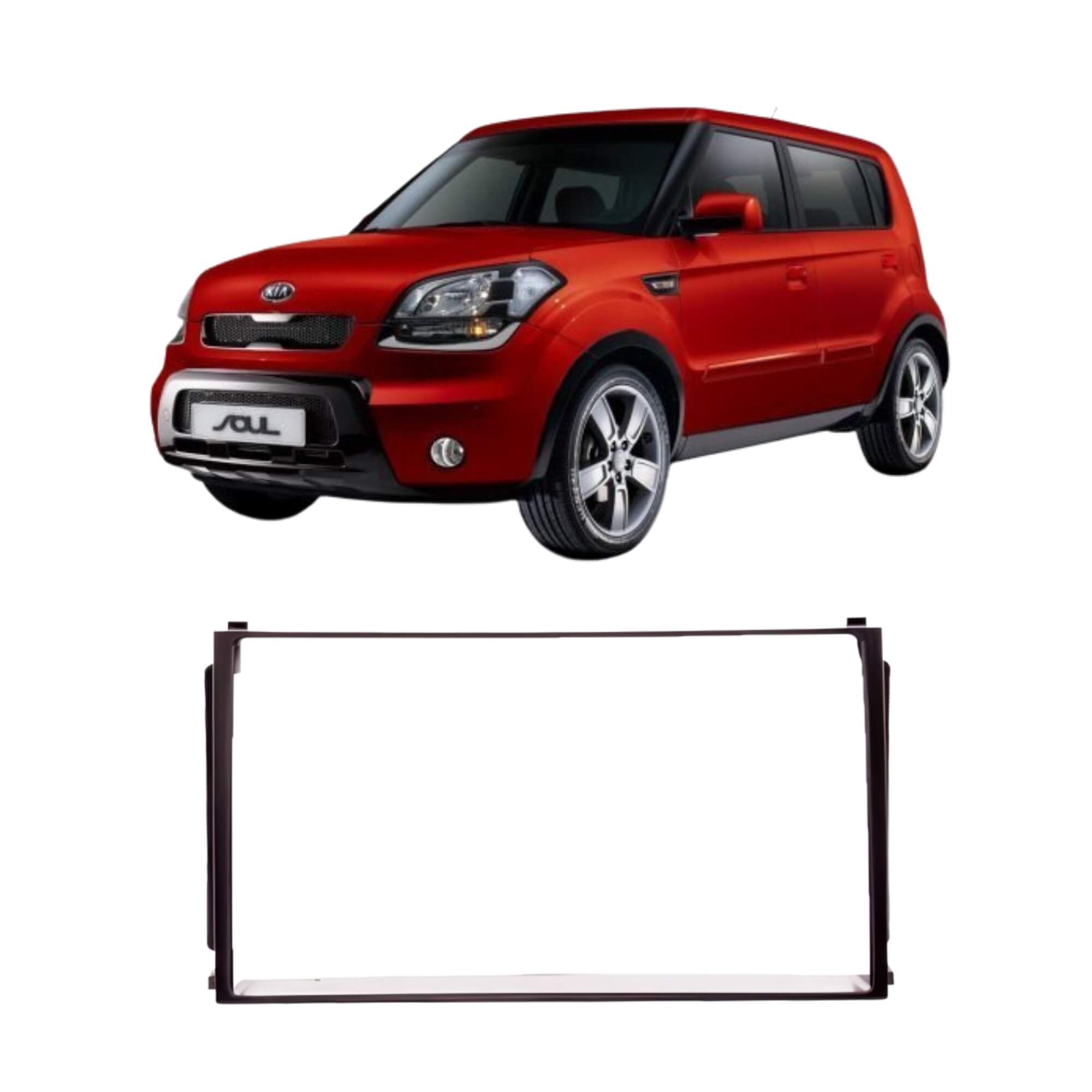 Moldura 2 Din Preta compatível com Kia Soul 2009 a 2011 Padrão Japonês Expex - EPX179