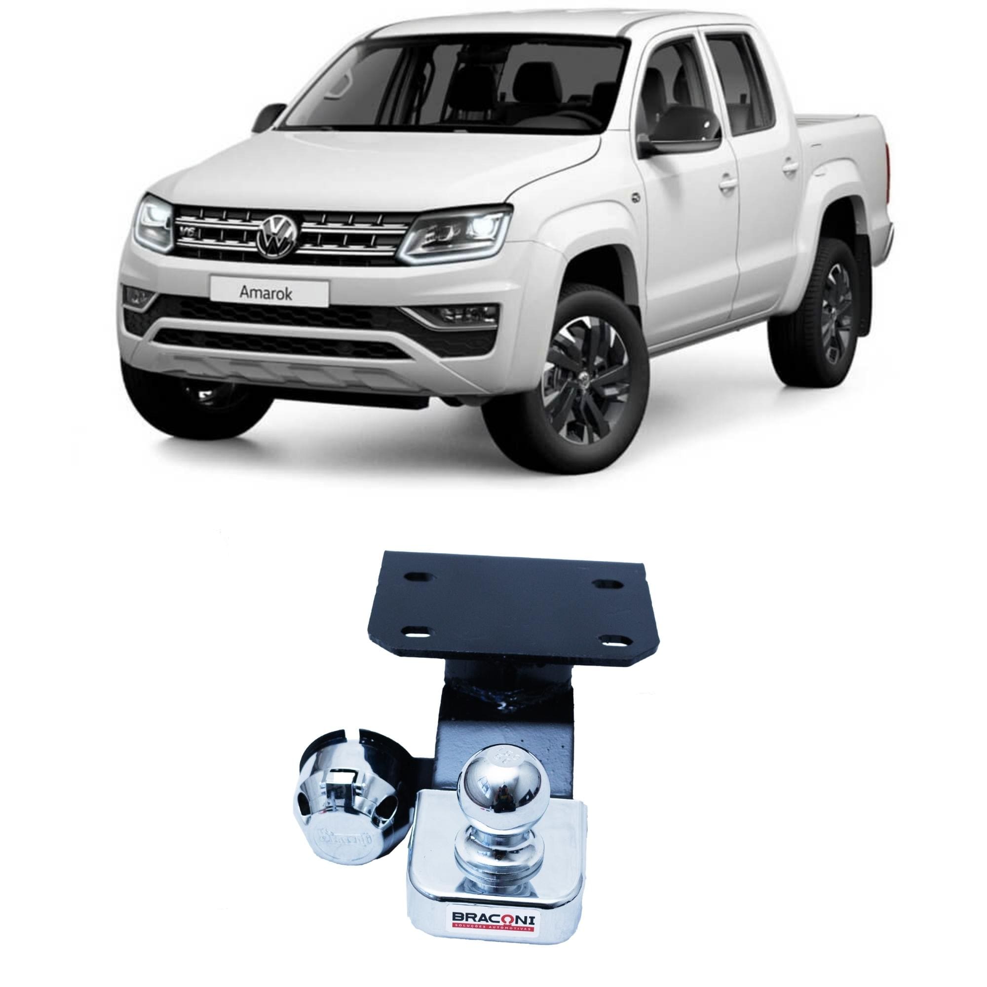 Engate Braconi Amarok Fixa Para-Choque 2010-2017 Sem Furar com Bola Cromada Tração 1000kg - VW40