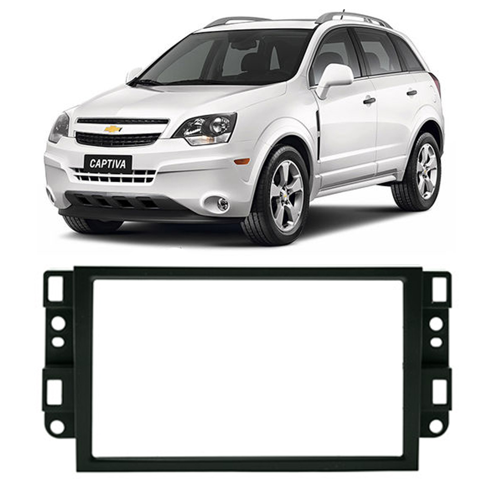 Moldura 2 Din Chevrolet Captiva 2008-2016 Preta JP/CH Preta EPX 161