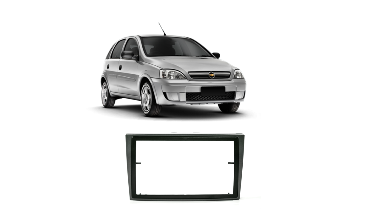 Moldura 2 Din Corsa Vectra Montana Meriva Cinza JP CH EPX 130