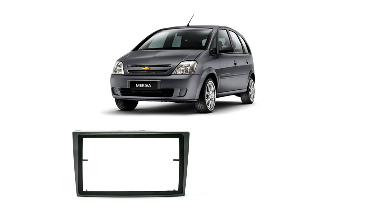 Moldura 2 Din Corsa Vectra Montana Meriva Cinza JP CH EPX 130