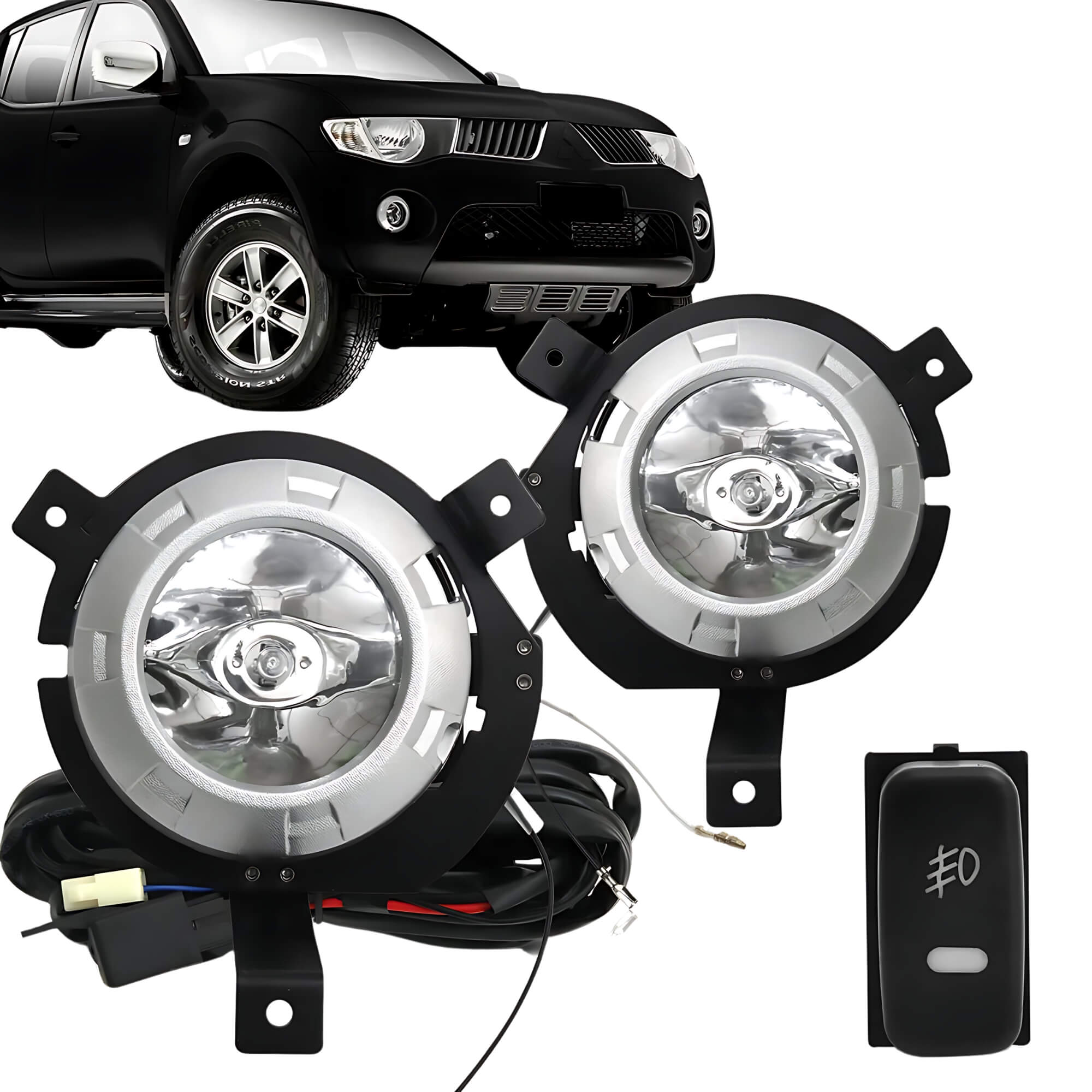 Kit Farol de Milha L200 Triton 2005 a 2009 com Botão Modelo Original Suns - FGS0603MS