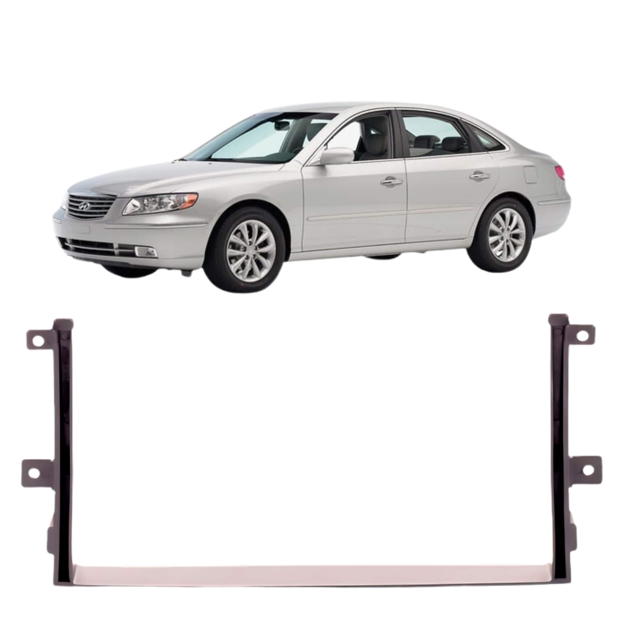 Moldura Painel 2 Din Preta compatível com Hyundai Azera 2007 a 2012 Padrão Japonês Expex -EPX 294