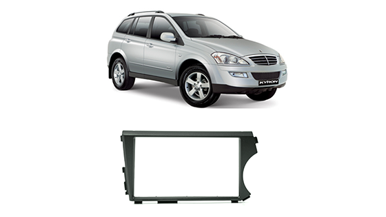 Moldura 2 Din Ssangyong Action/Kyron 2006 a 2009 Preta EPX054