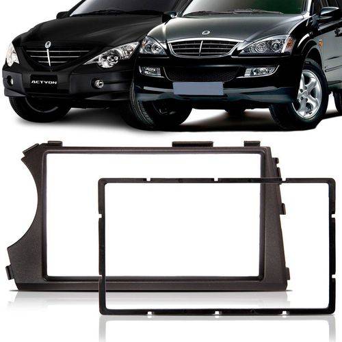 Moldura 2 Din Ssangyong Action/Kyron 2006 a 2009 Preta EPX054