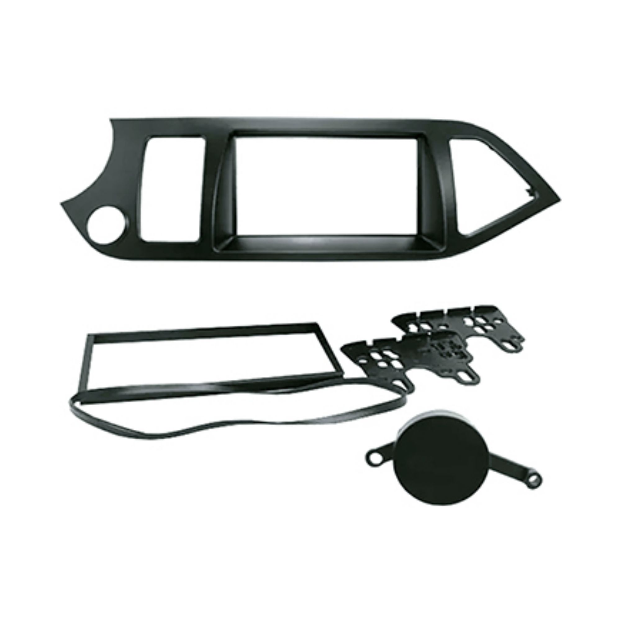 Moldura Painel 2 Din Kia Picanto 2011 em diante Preto Expex EPX234