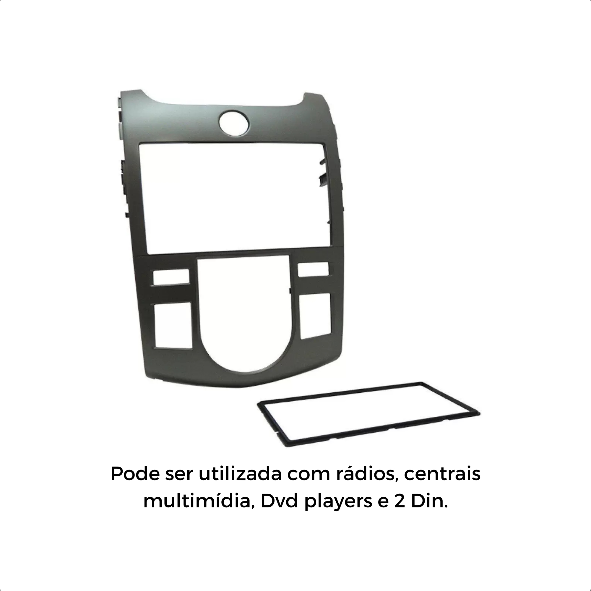 Moldura 2 Din Cerato 2009-2012 Ar Digital Grafite com Moldura Interna Para Regular - Expex EPX019