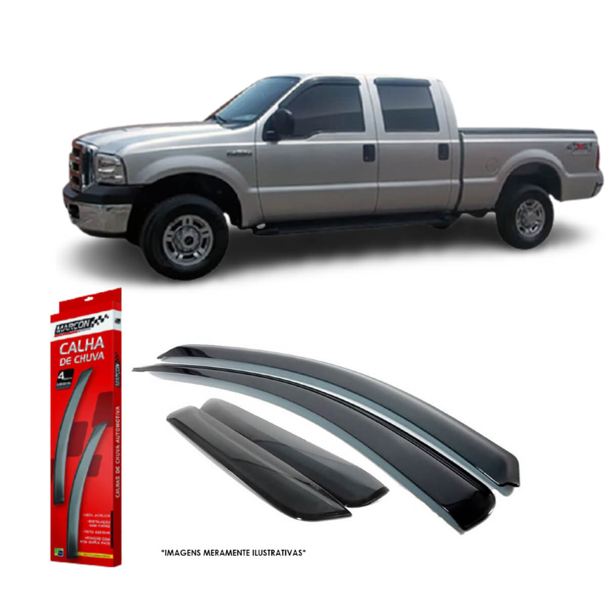 Calha de Chuva F-250 Todos 4 Portas Marçon - F0-062