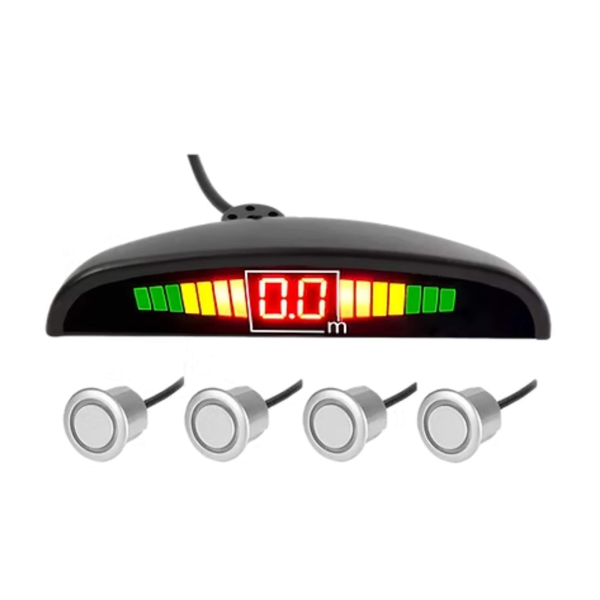 Sensor de Estacionamento 4 Pontos com Display Prata SE185S H-Tech