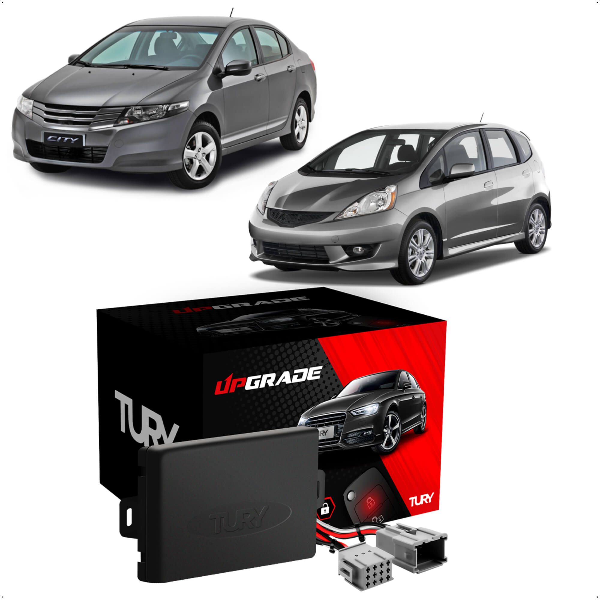 Módulo de Vidro com Antiesmagamento Honda City 2009 a 2014 / New Fit 2009 a 2014 Tury - PRO4.8A