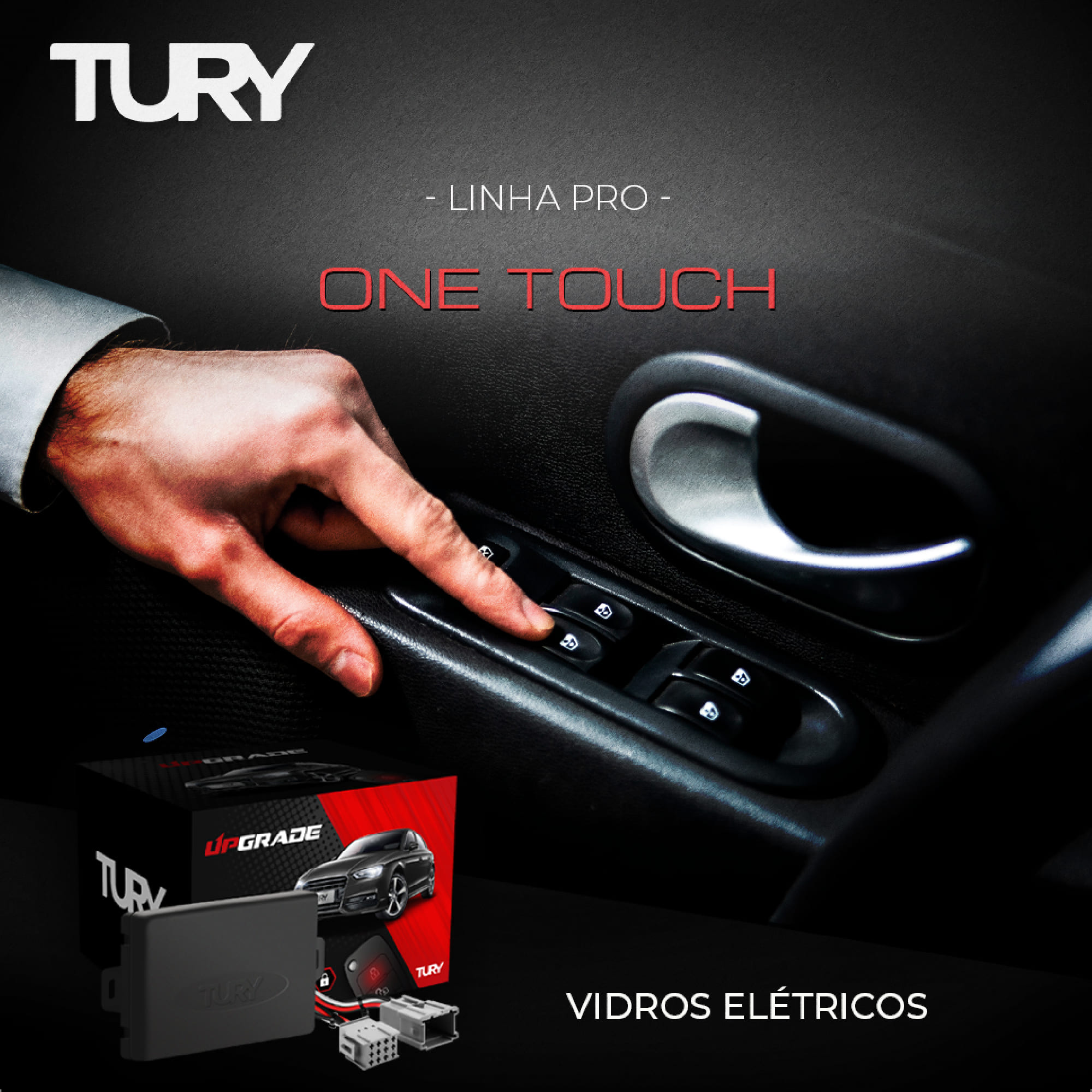Módulo de Vidro com Antiesmagamento Honda City 2009 a 2014 / New Fit 2009 a 2014 Tury - PRO4.8A