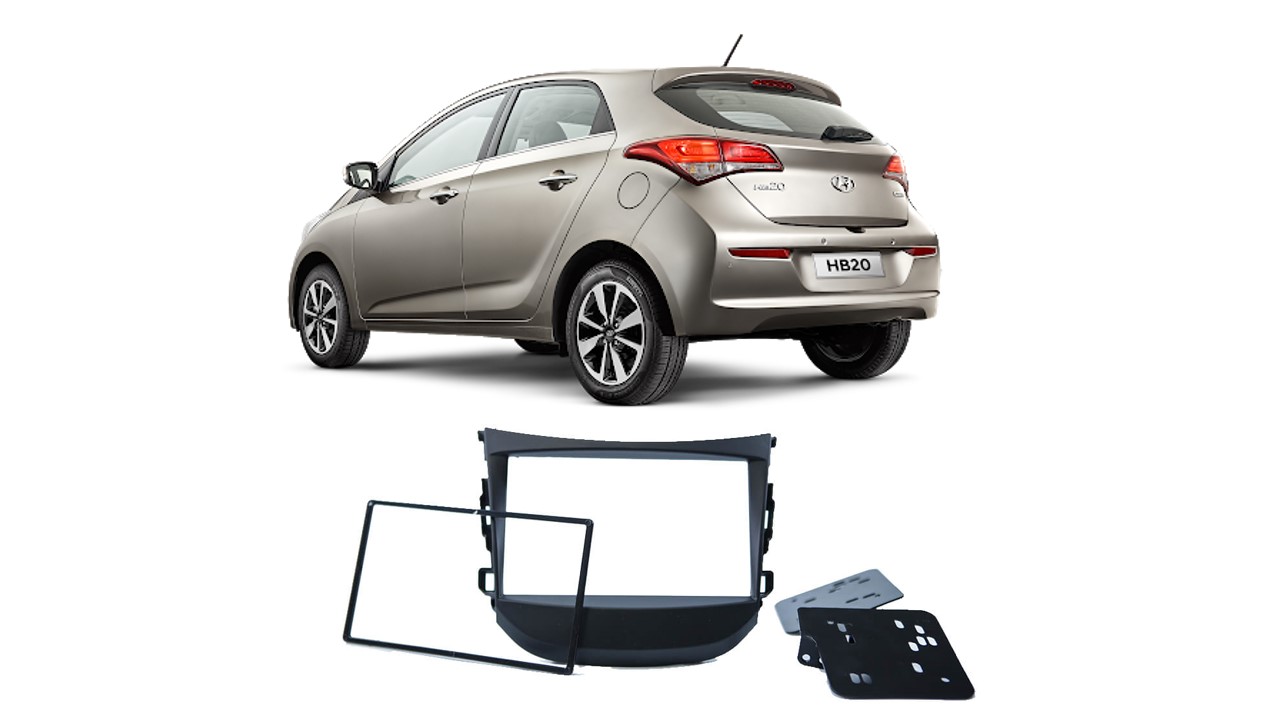 Moldura 2 Din Preto HB20 2012 a 2019 EPX 091 Com som de Fábrica - ch/jp