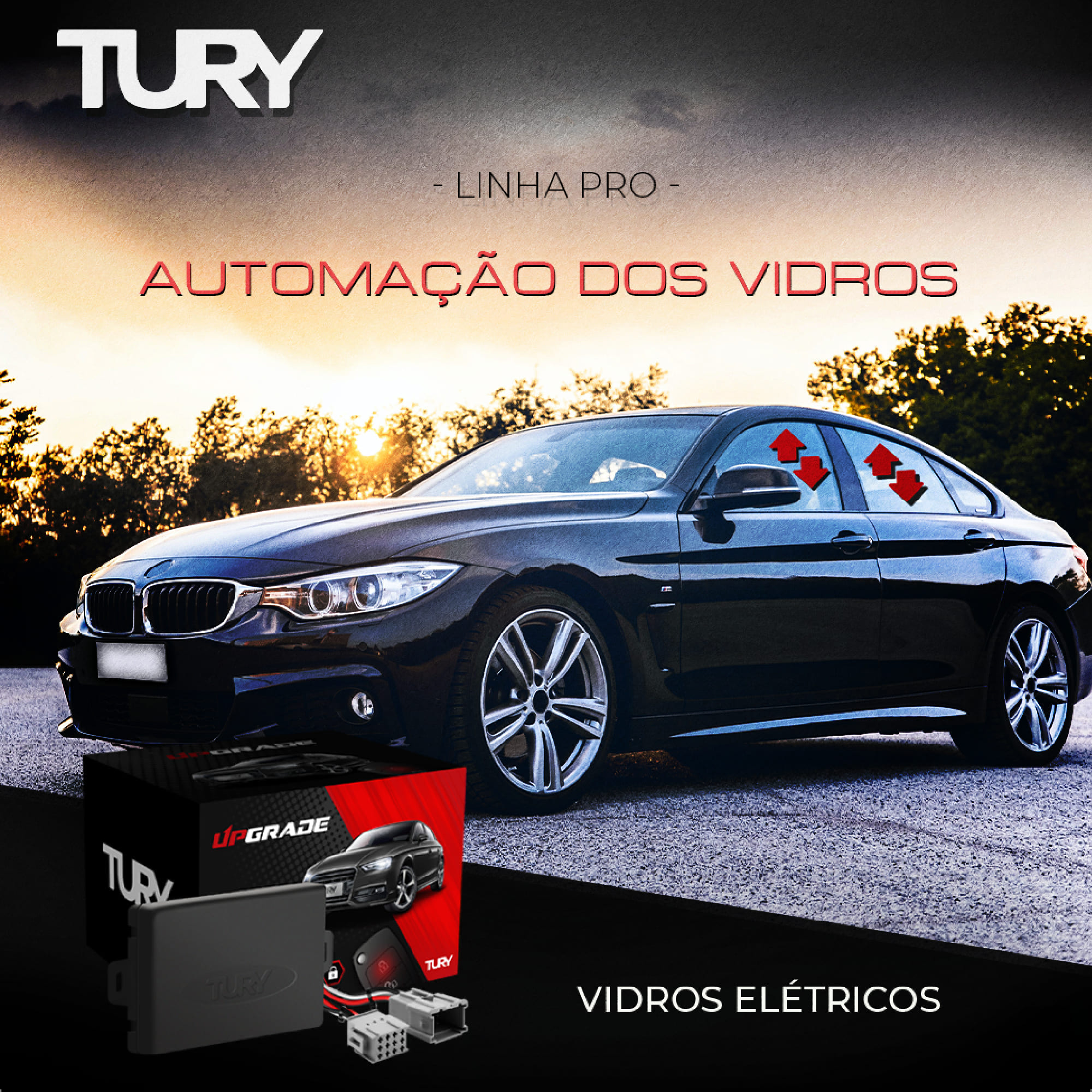 Módulo de Vidro Tury Antiesmagamento Sportage 2011 a 2016 / ix35 2010 em diante - Tury PRO 4.28D /4.48D
