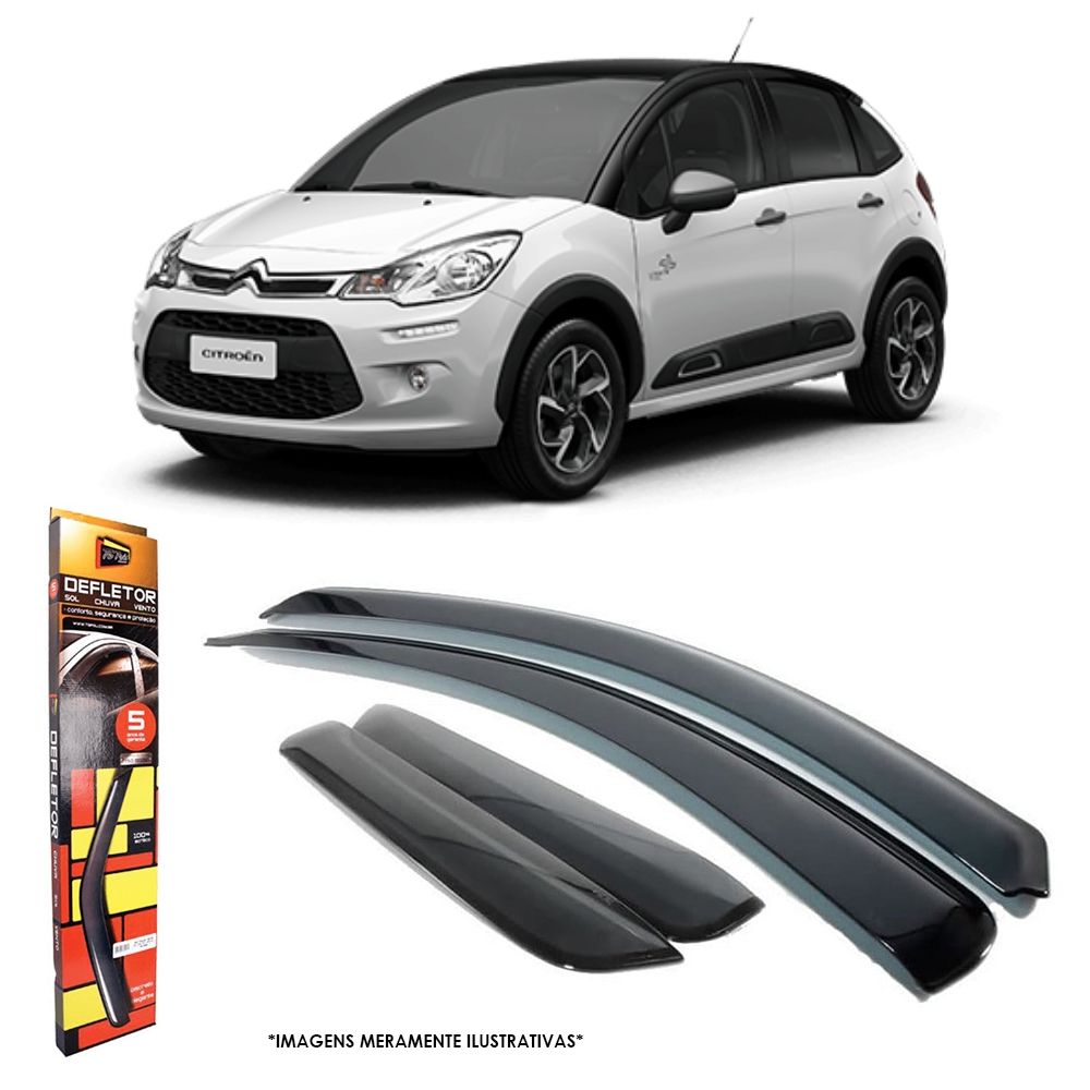 Calha de Chuva para Citroen C3 2013 a 2021 4 Portas TG Poli - 26003