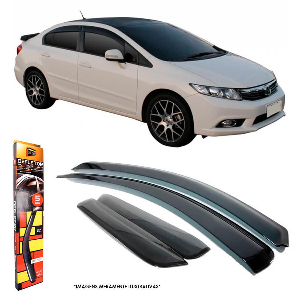 Calha de Chuva New Civic 2012 até 2016 4 Portas TG Poli - 28006