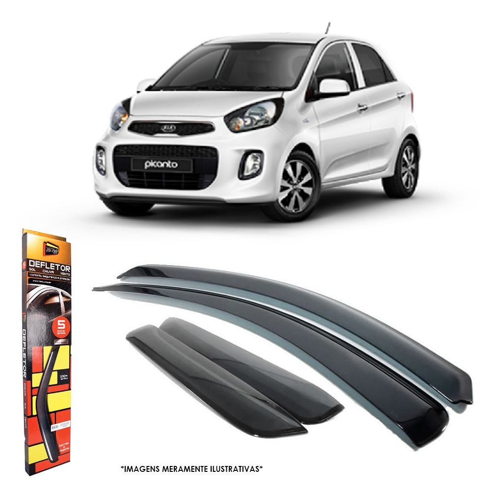 Calha de Chuva para Kia Picanto 2012 a 2017 4 Portas TG Poli - 31003