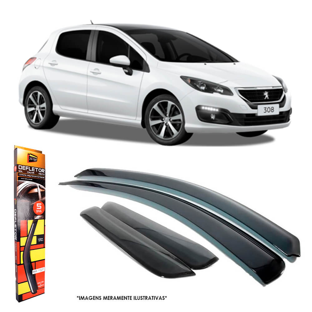 Calha de Chuva Peugeot 308 Hatch 2012 a 2019 em diante 4 Portas TG Poli - 20006