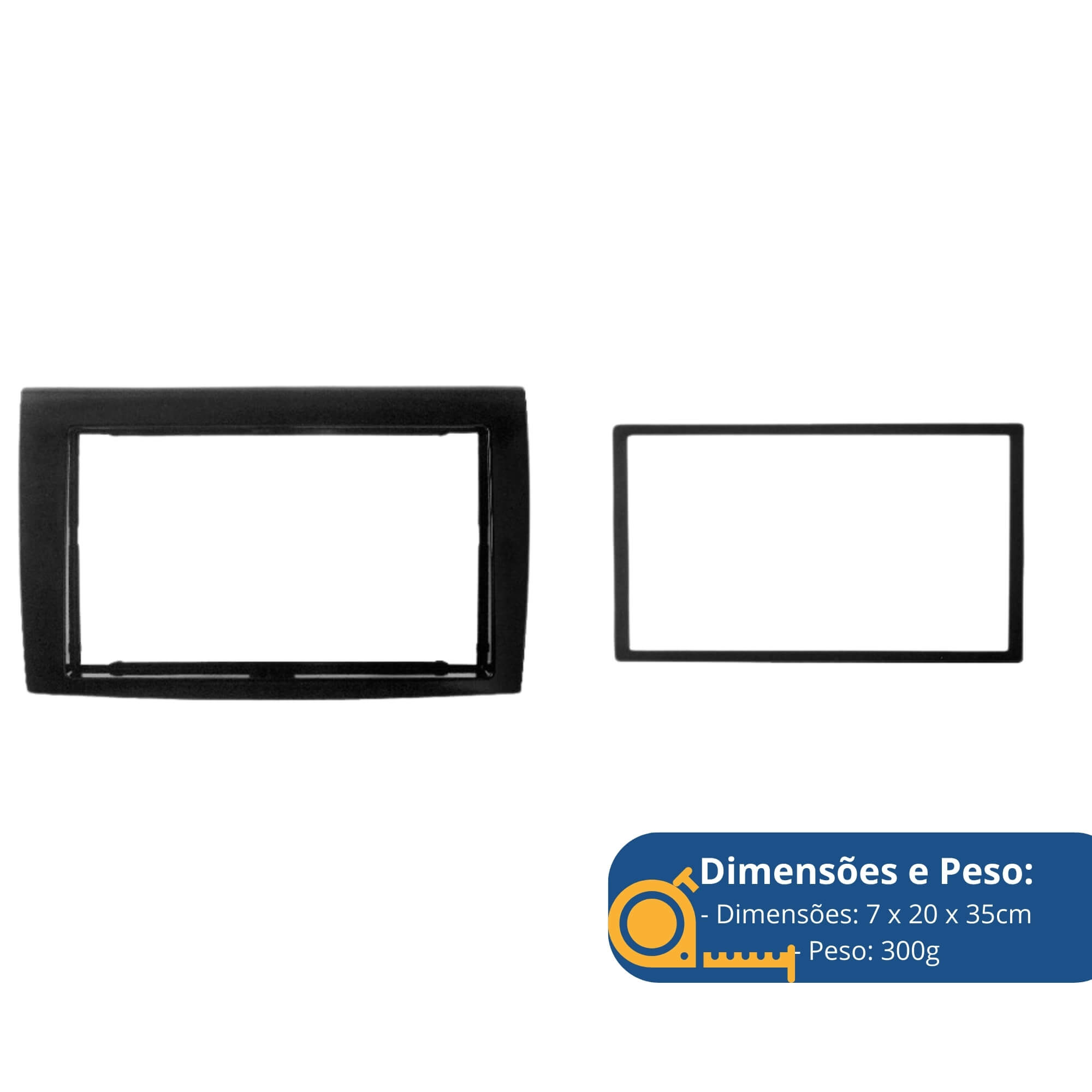 Moldura 2 Din Fiat Bravo 2007 até 2020 JP CH Grafite EPX 041