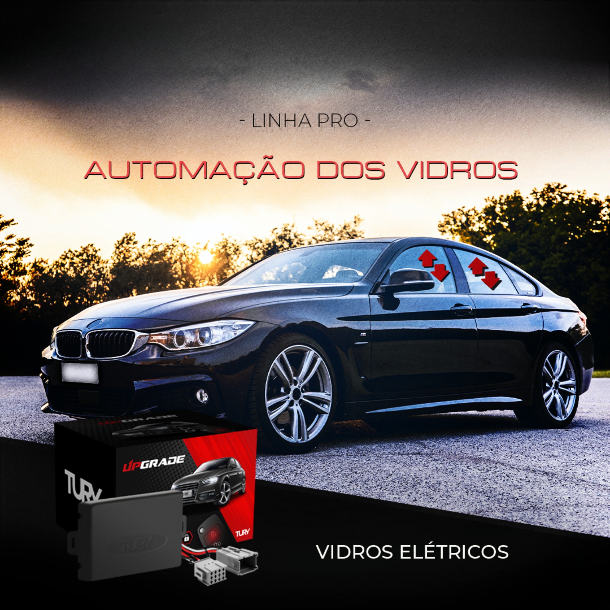 Modulo Automação Vidro Elétrico Fechamento e Abertura 4 Vidros Outlander 2014-2018 Tury LVX10BT