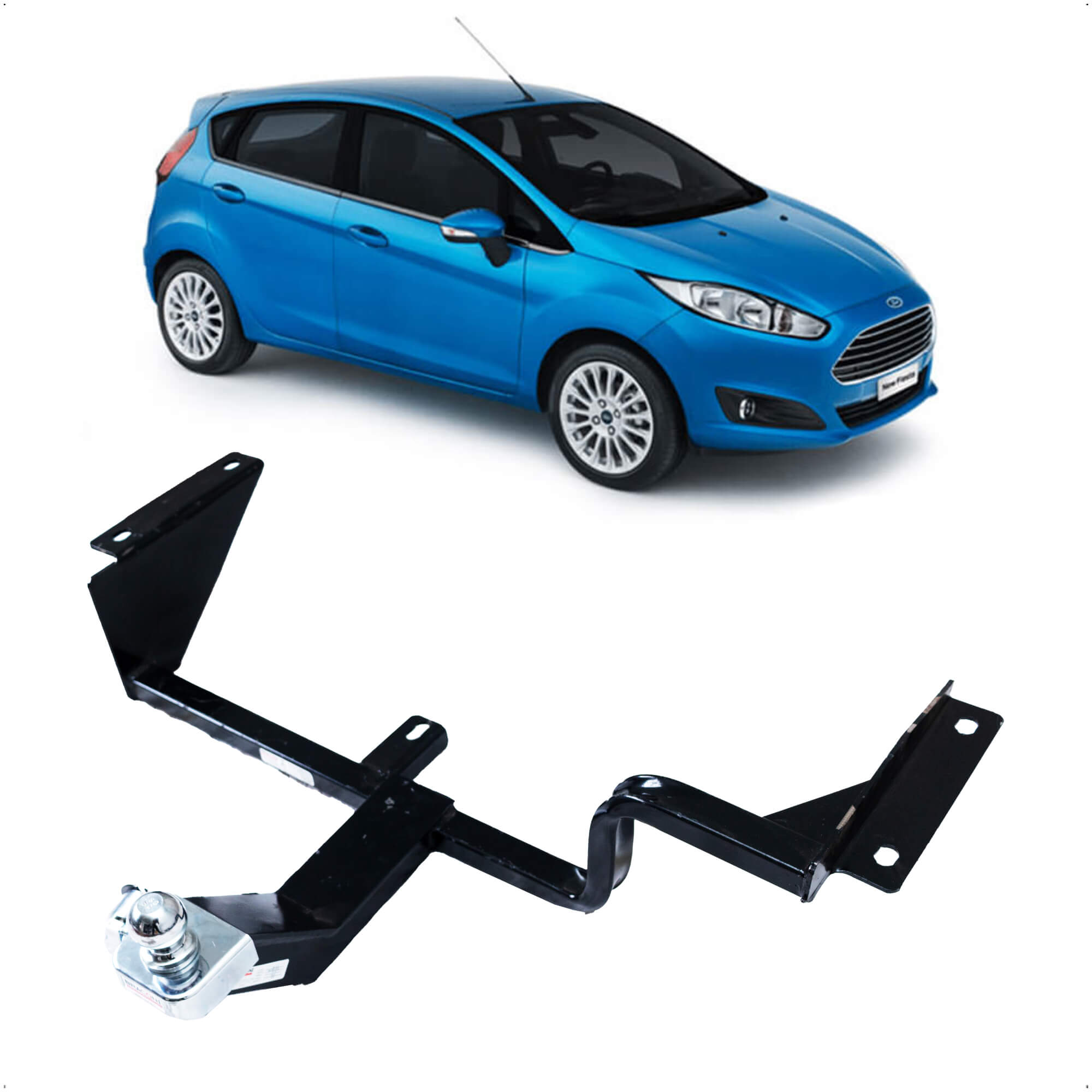 Engate Braconi New Fiesta Hatch Importado 2011-2013 Sem Furar com Bola Cromada Tração 450kg-FD-25