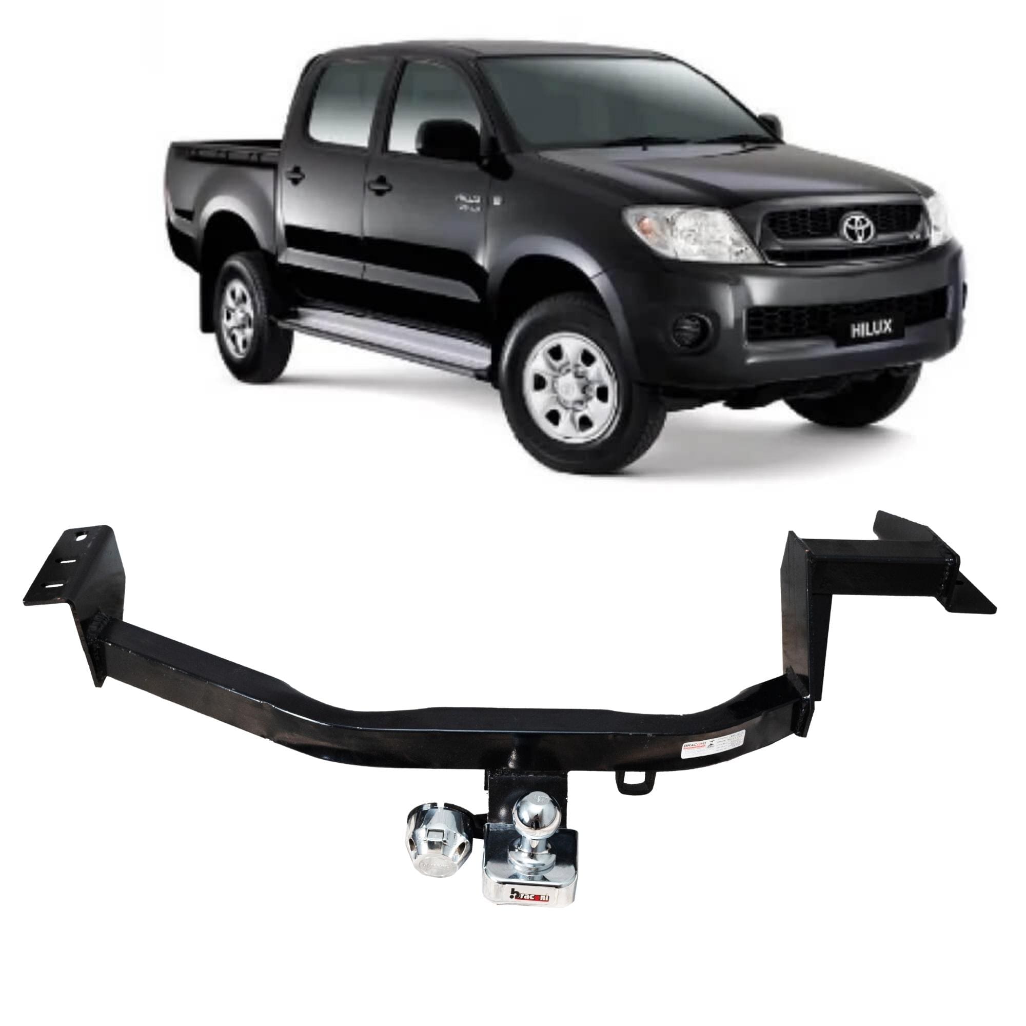 Engate Braconi Hilux SW4 2006-2021 Não Precisa Furar com Bola Cromada Tração 800kg Fixo - IM-73