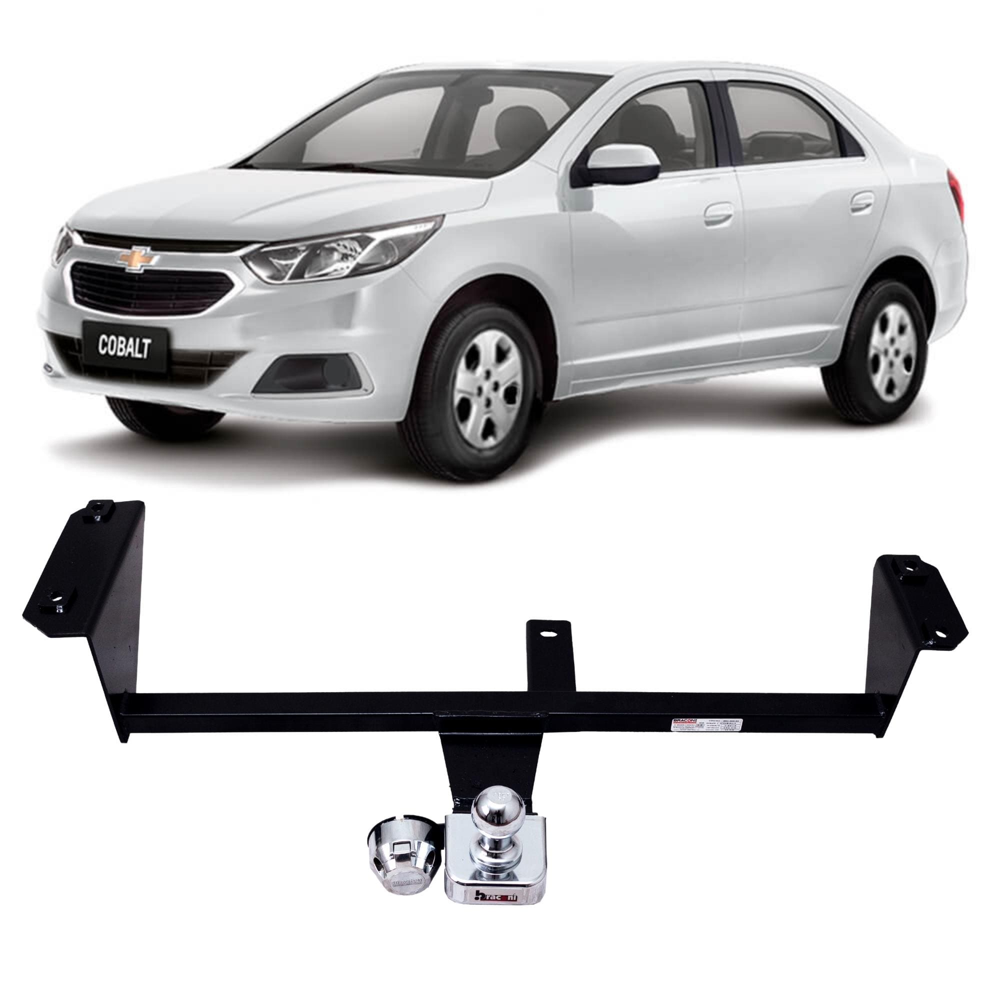 Engate Braconi para Cobalt Sedan 2011-2015 Não Precisa Furar Bola Cromada Tração 450Kg - GM-44