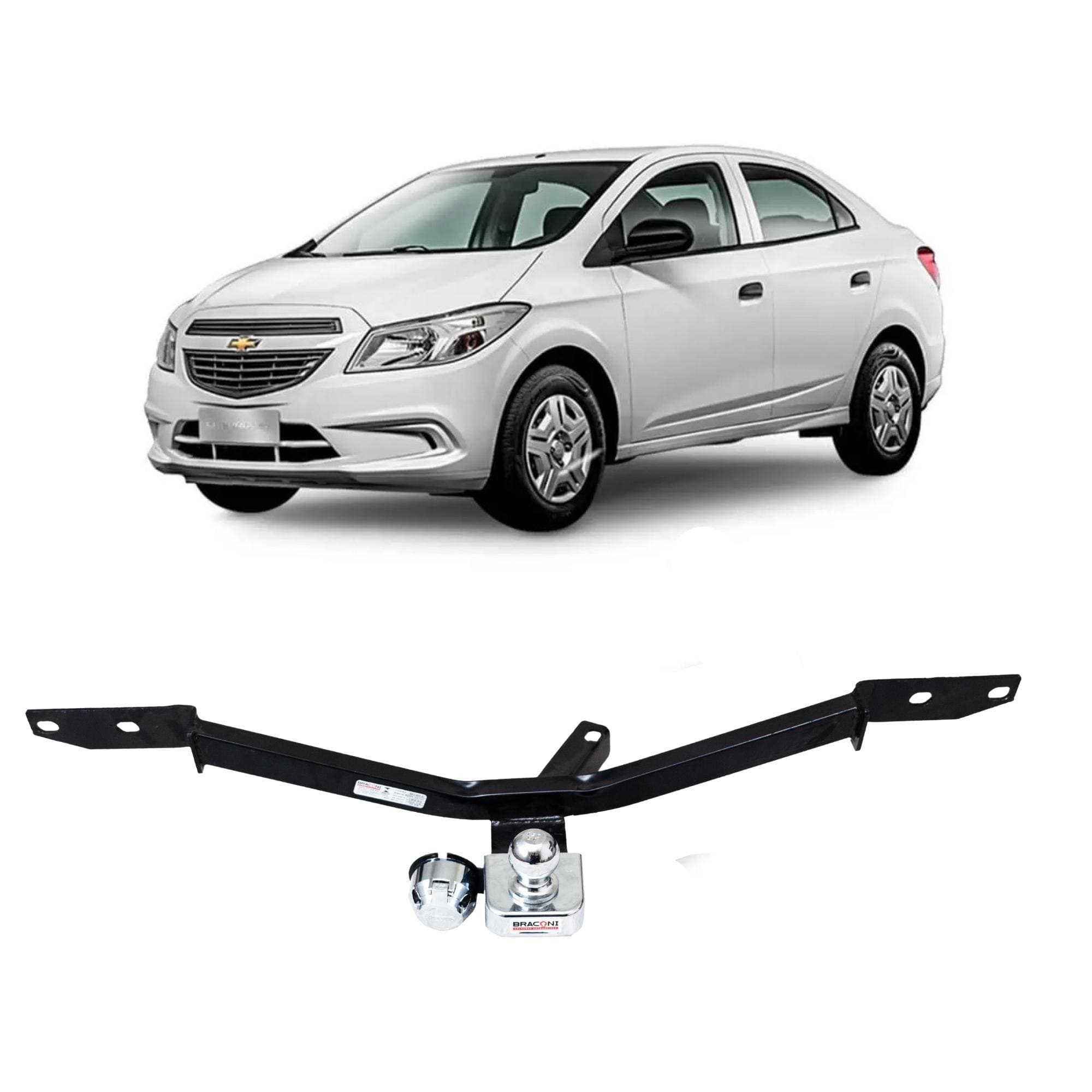 Engate Sonic Hatch 2012-2014 Braconi Sem Furar com Bola Cromada Tração 400kg Modelo Fixo-GM-47