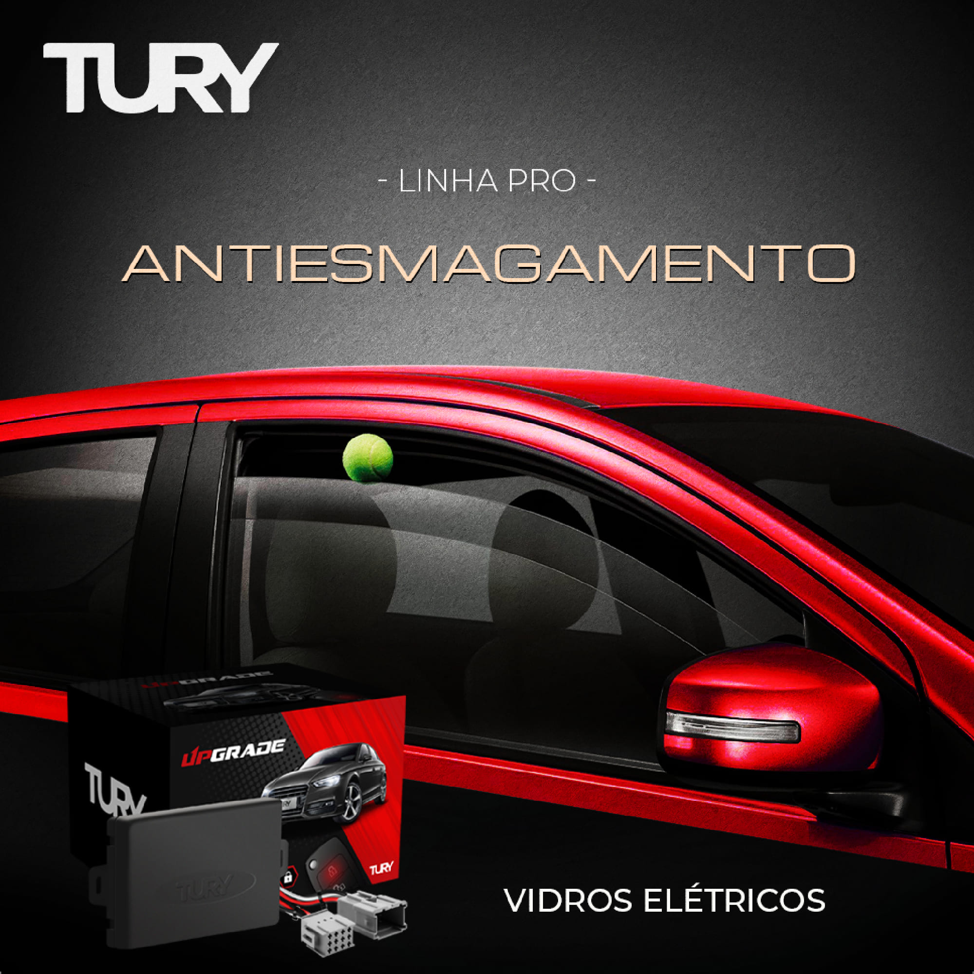 Módulo De Vidro com Anti-esmagamento Uno Apartir de 2011 / Fiorino A Partir De 2014 - Tury PRO2.0BQ