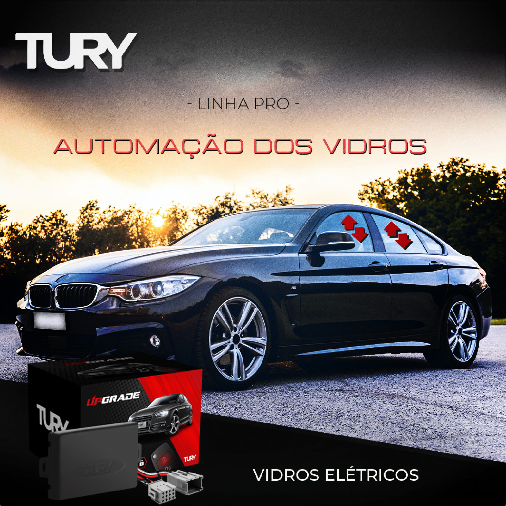 Módulo De Vidro com Anti-esmagamento Uno Apartir de 2011 / Fiorino A Partir De 2014 - Tury PRO2.0BQ