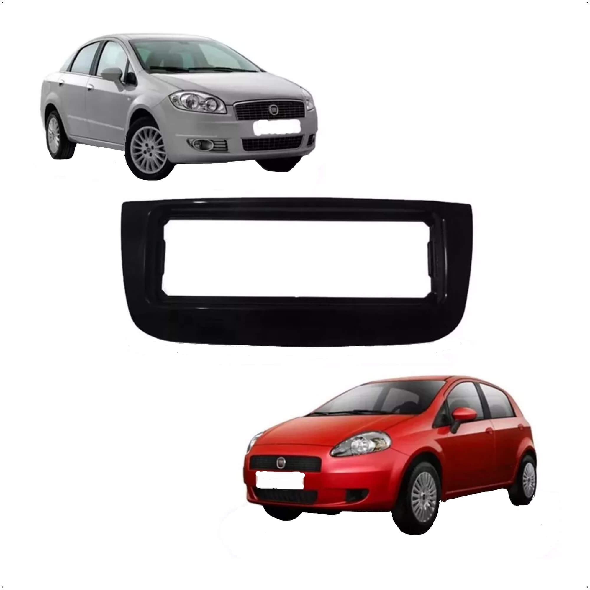 Moldura 1 Din Black Piano Punto 2013 2014 2015 2016 2017 e Linea 2015 2016 Expex - EPX 134