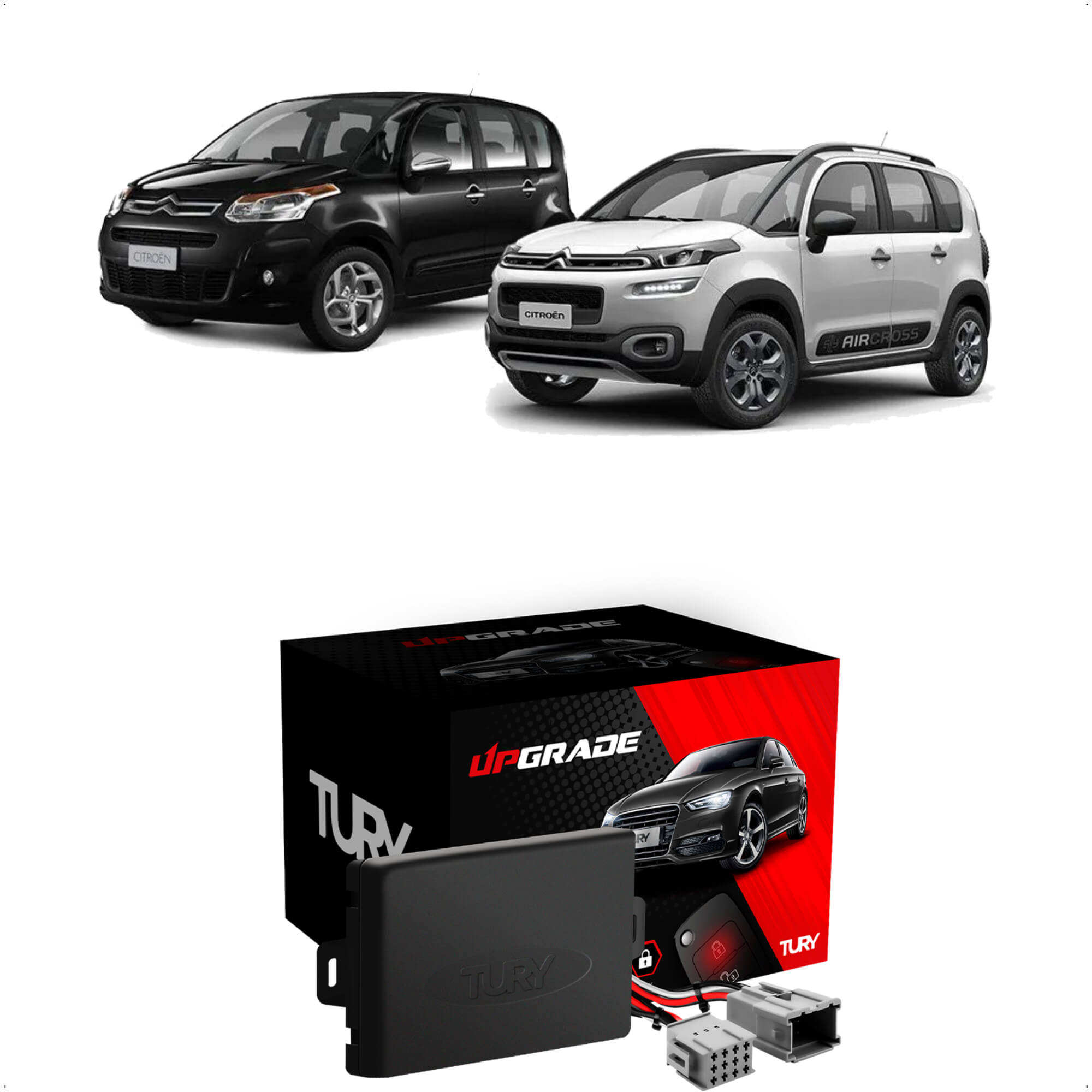 Módulo de Vidro Citroen C3/Air Cross/C3 Picasso Antiesmag. plug & play 4 vidros Tury PRO4.16BG