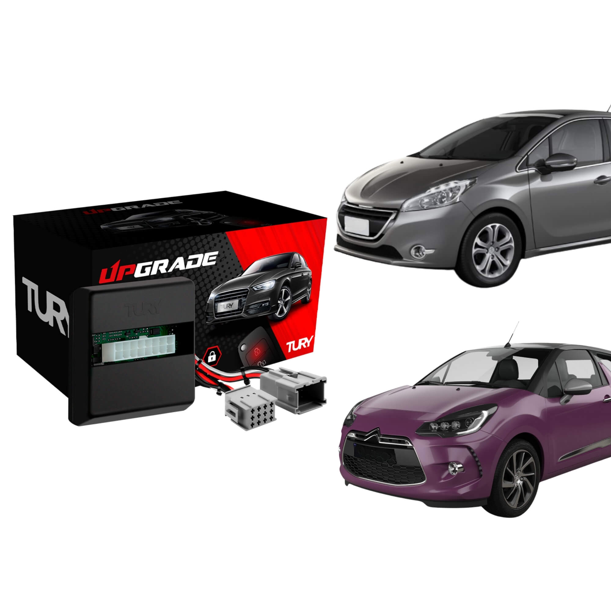 Módulo Automação de Vidros Elétricos Antiesmagamento compatível com DS3 e 208 Tury - PRO 2.4BI