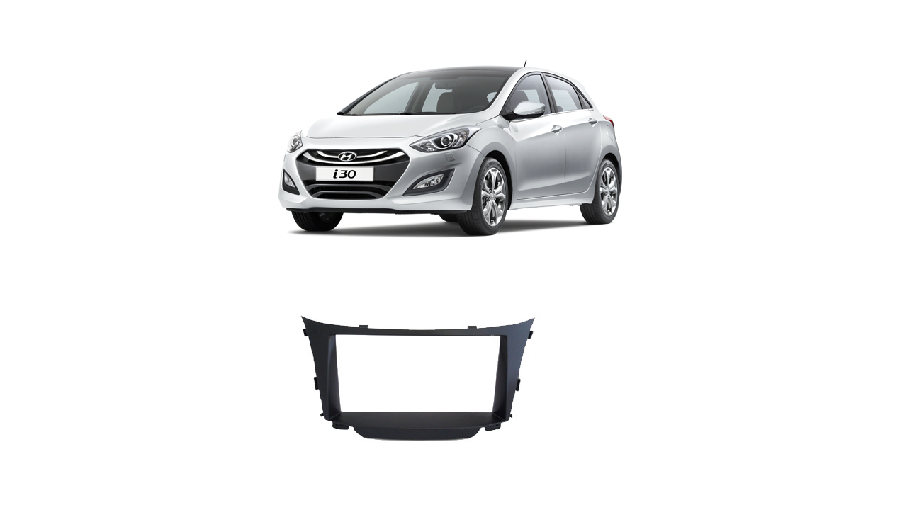 Moldura 2 Din i30 2013+ c/ rádio original (multimídia original não se aplica) JP CH Preto EPX 133