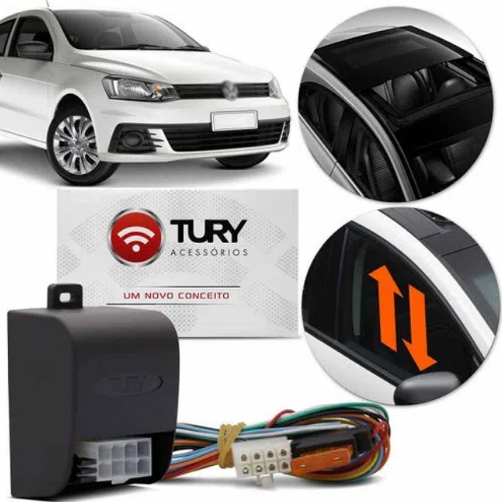 Módulo de Vidro e Teto Solar Anti-esmag. Polo/Golf/Crossfox/Saveiro/Fox/Tiguan/Voyage-Tury LVX5.4