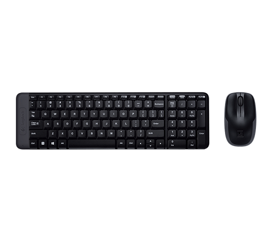 Teclado e mouse sem fio preto - Logitech MK220