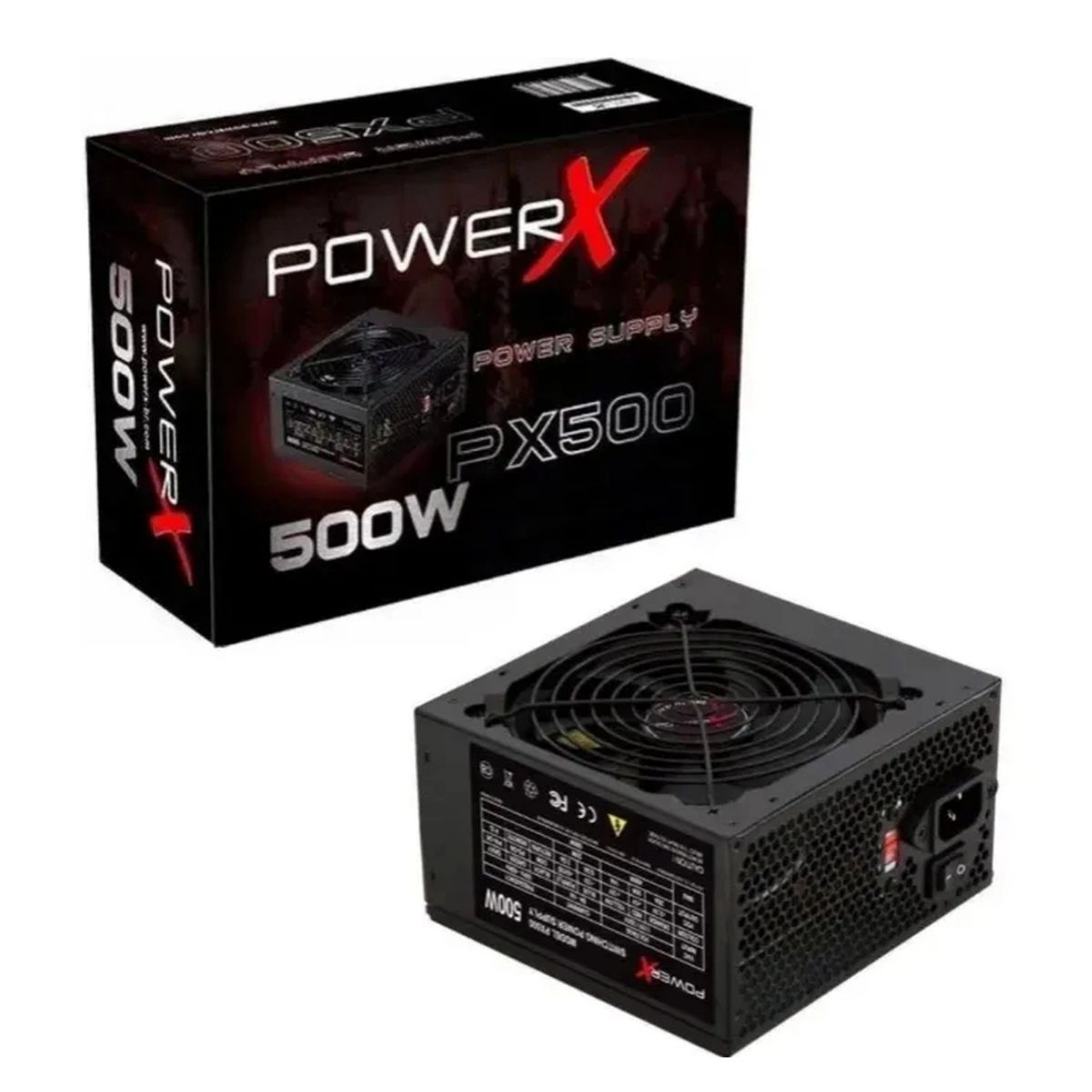 Fonte ATX 500W 24P/Sata Com Cabo Preto PowerX - PX500