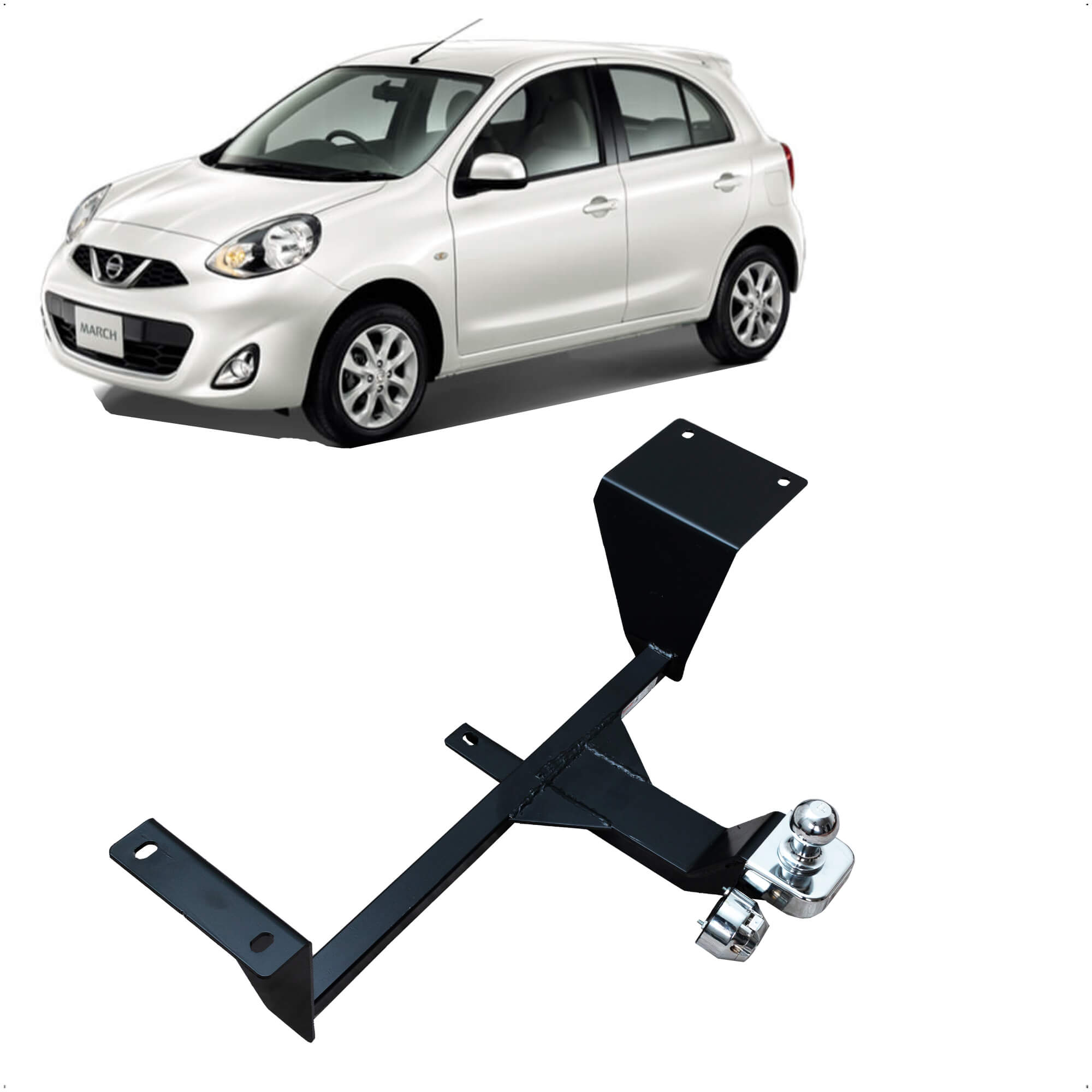 Engate Braconi Nissan New March 2015-2023 Sem Furar com Bola Cromada Tração 450kg Fixo-IM-123